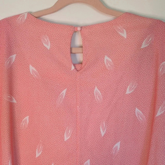 Tradition by Sears Pink/White Plus Size Drop Waist Short Sleeve Midi Dress - Picture 13 of 17